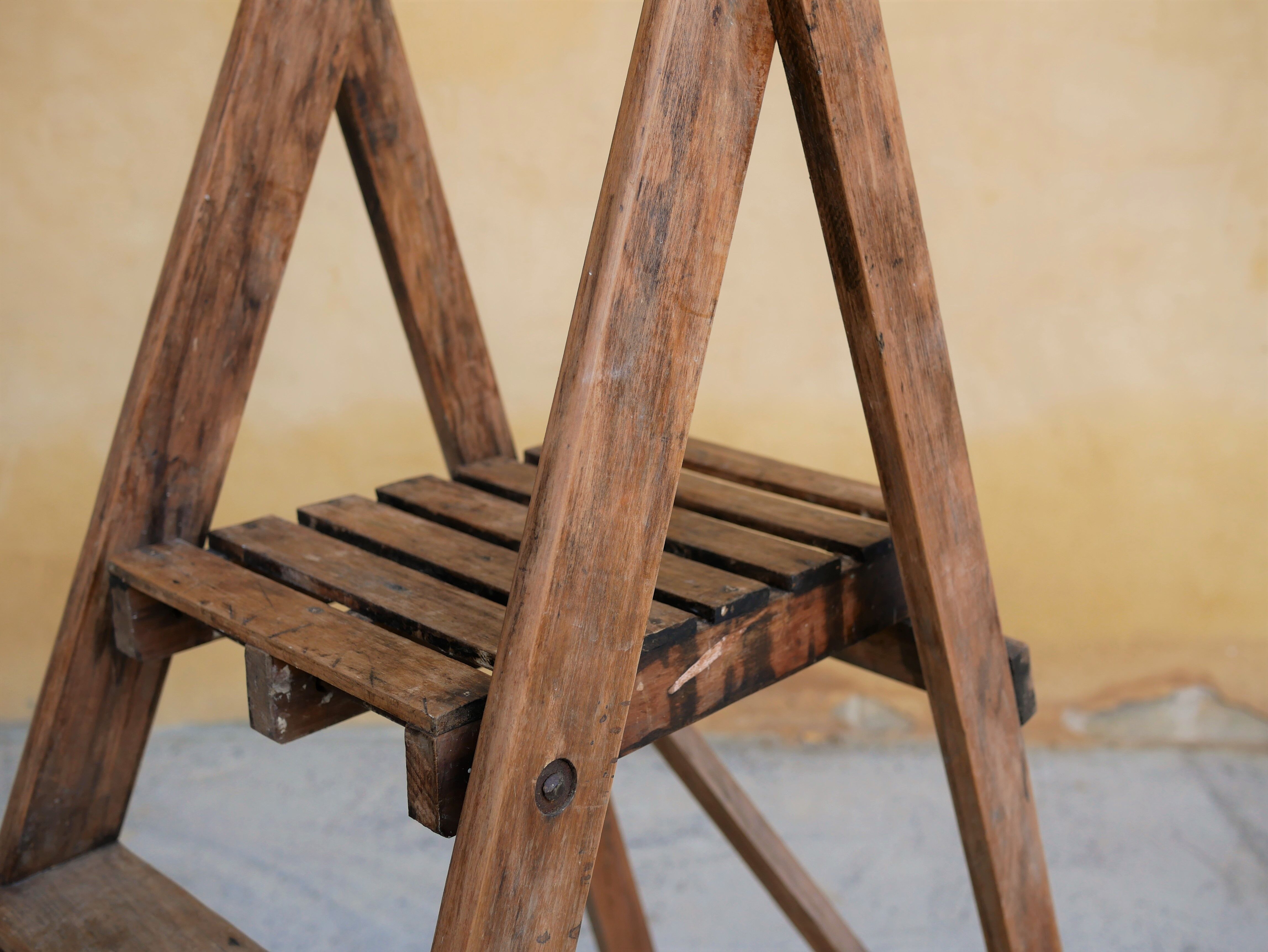 Vintage wooden stepladder