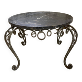 René Drouet coffee table in metal and black marble.