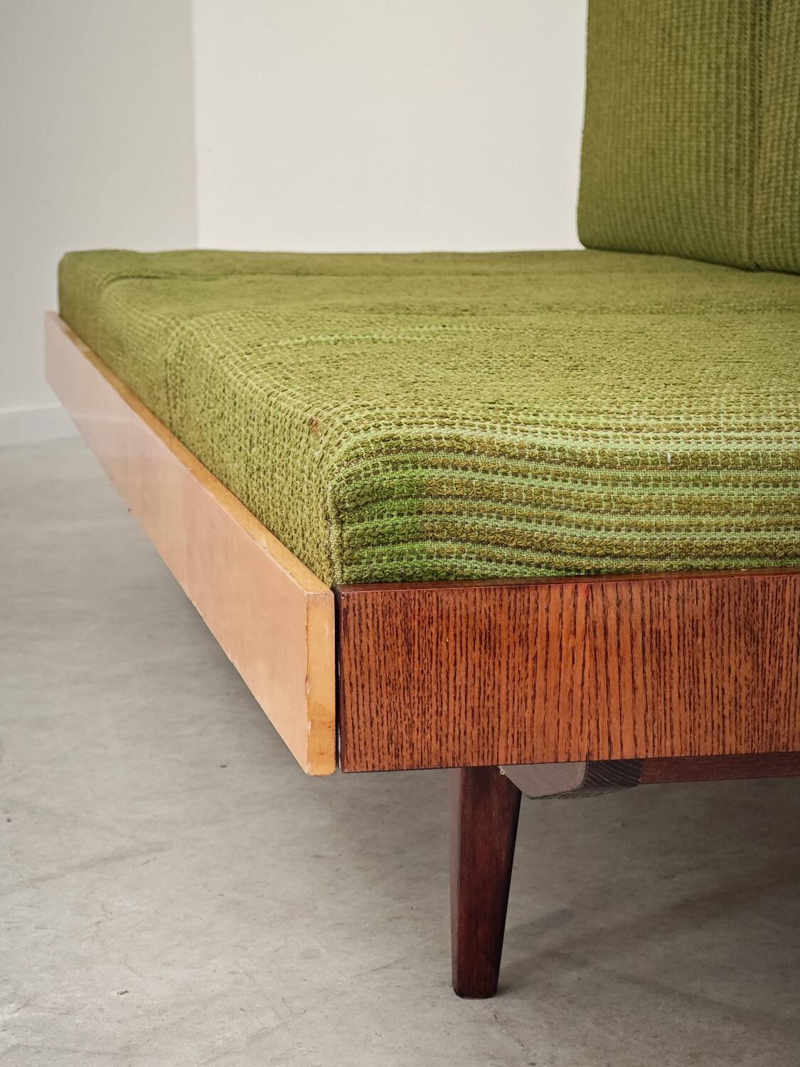 Jitona Sobeslav 1970s Green Fabric Folding Sofa