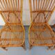 Set of 4 vintage Audoux Minet rattan chairs from the 1950s and 60s.
