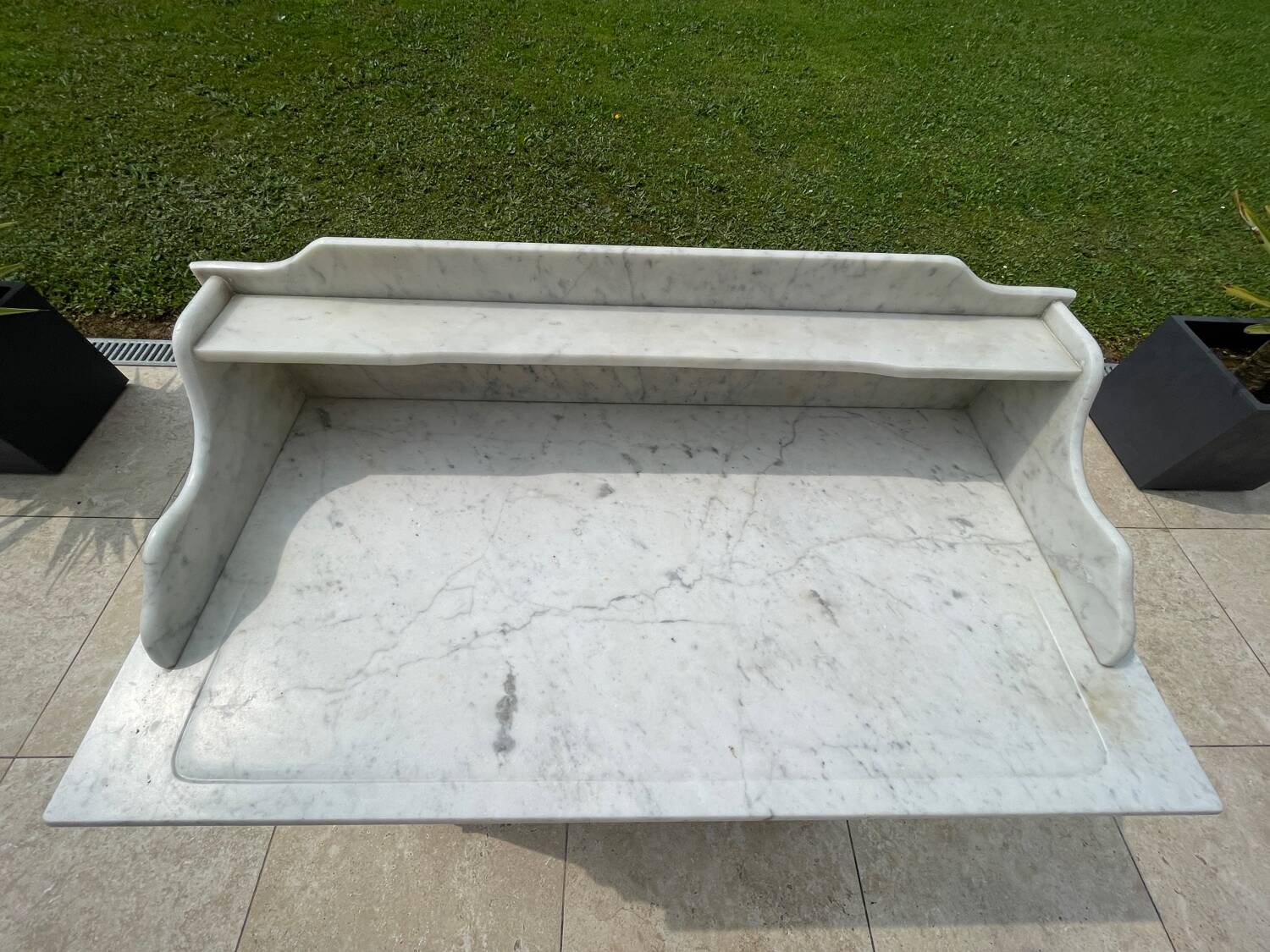 Antique bathroom cabinet with marble