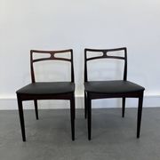Chaises d'appoint danoises modèle 94 en palissandre et cuir par J.Andersen pour Christian Linneberg, années 1960,