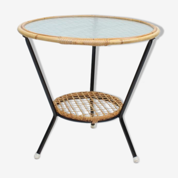 Rohé Noordwolde's rattan side table and hammered glass