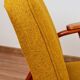 MID Century Armchair Ocher Yellow Wool, Turned Legs, 1960s