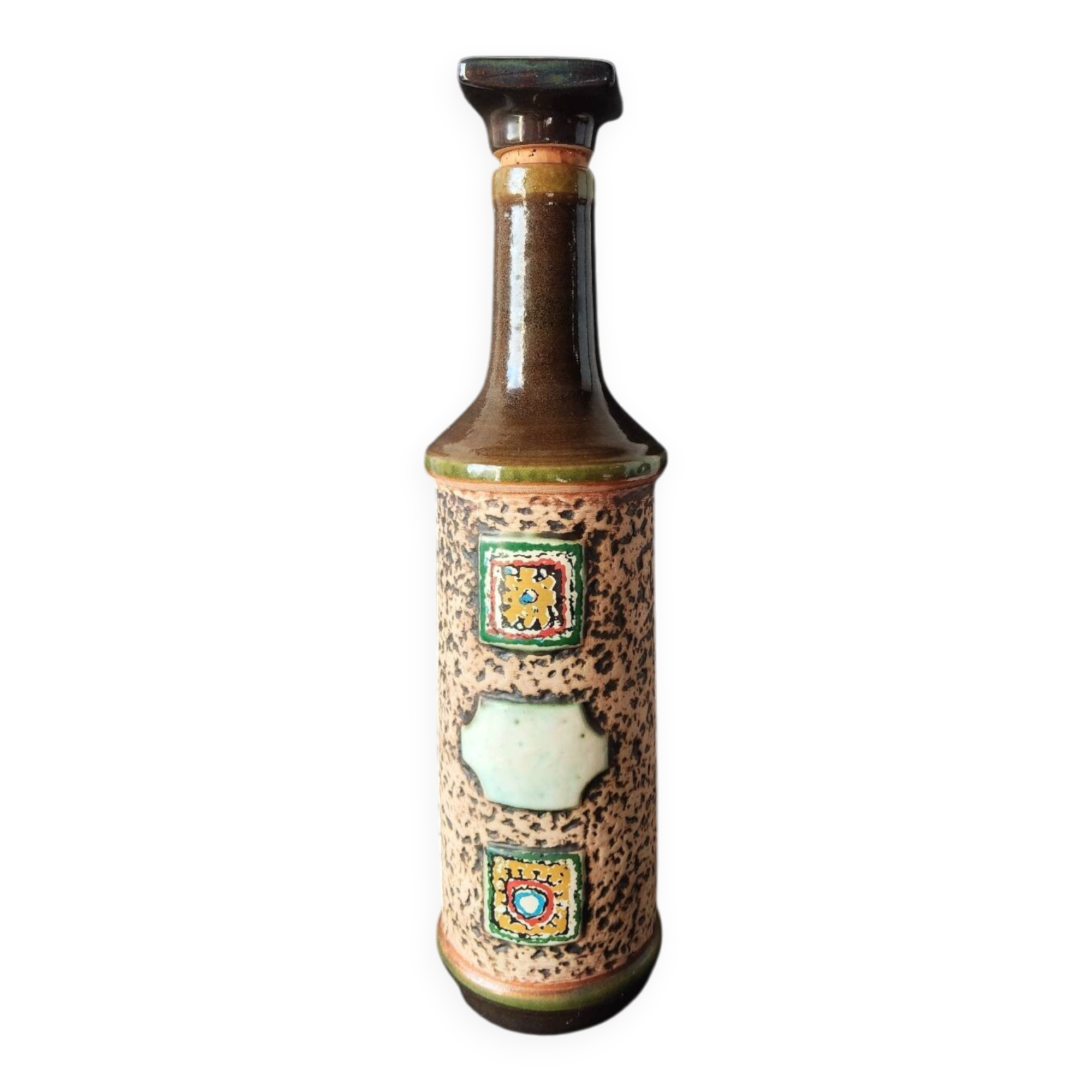 Large decorative bottle West Germany in ceramic – 1970s