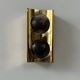 Vintage wall light in brass and bubbled glass, France, 1950.