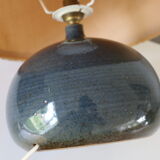 Blue ceramic lamp with lampshade