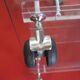 vintage glass coffee table with plexiglass legs