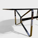 Smoked glass and chrome table design – Italian style from the 1970s.