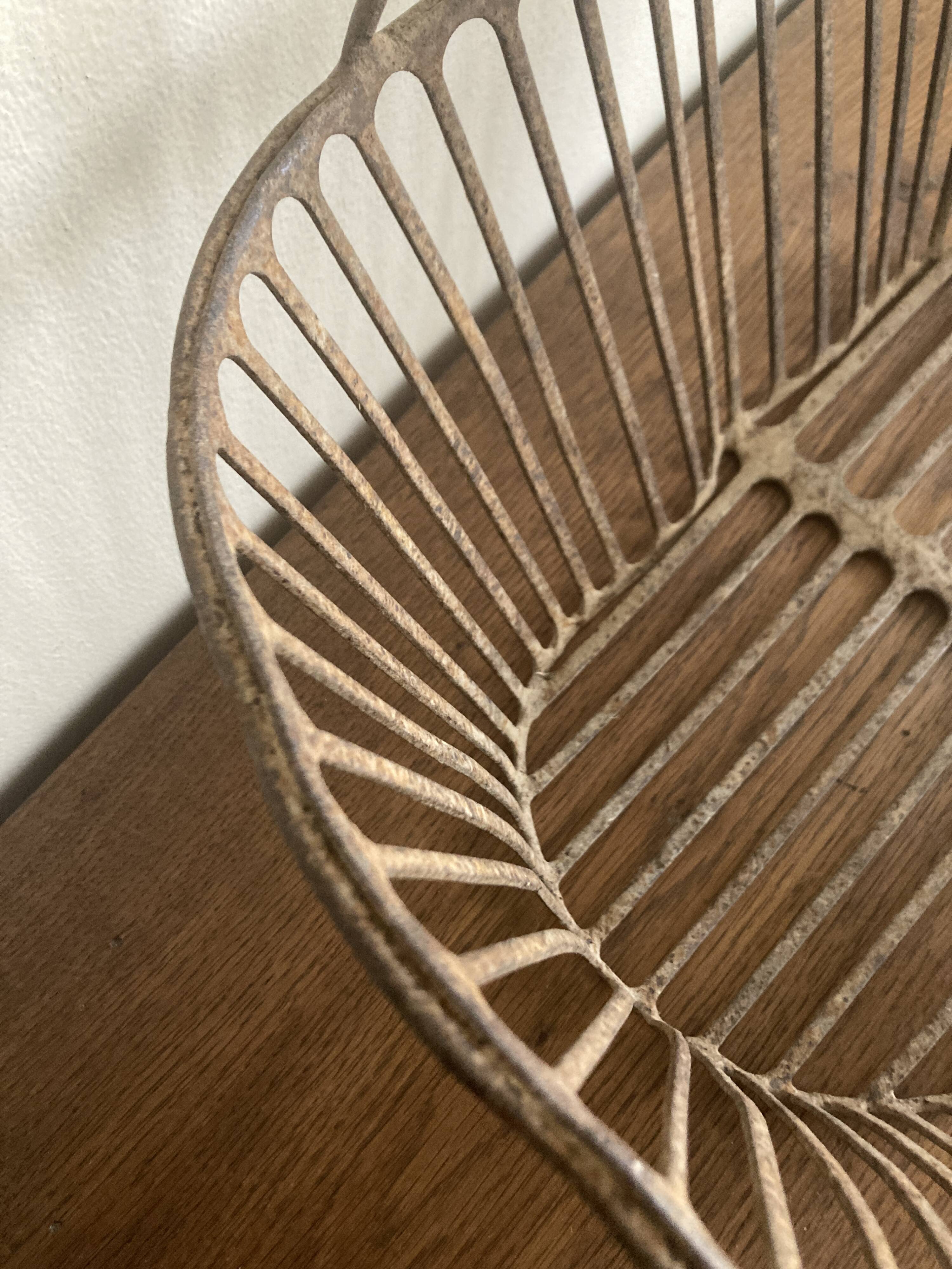 Country wrought iron harvest basket 1930