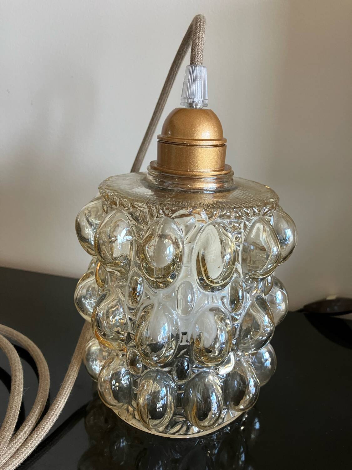 Vintage bubble glass pendant light