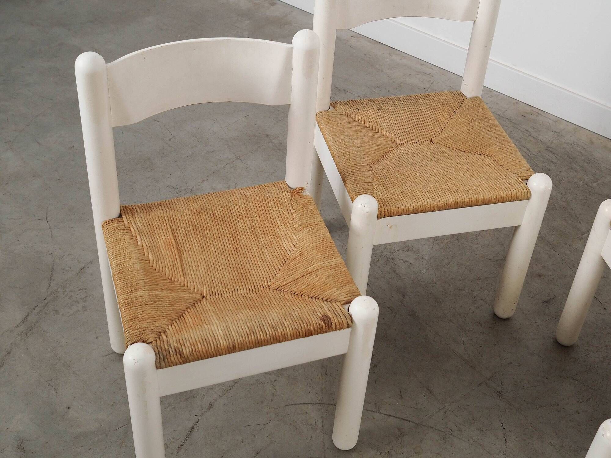 Set of four beechwood chairs, Italian design, 1980s, made in Italy