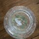Vintage cracked glass carafe with green collar MCM – 1950s