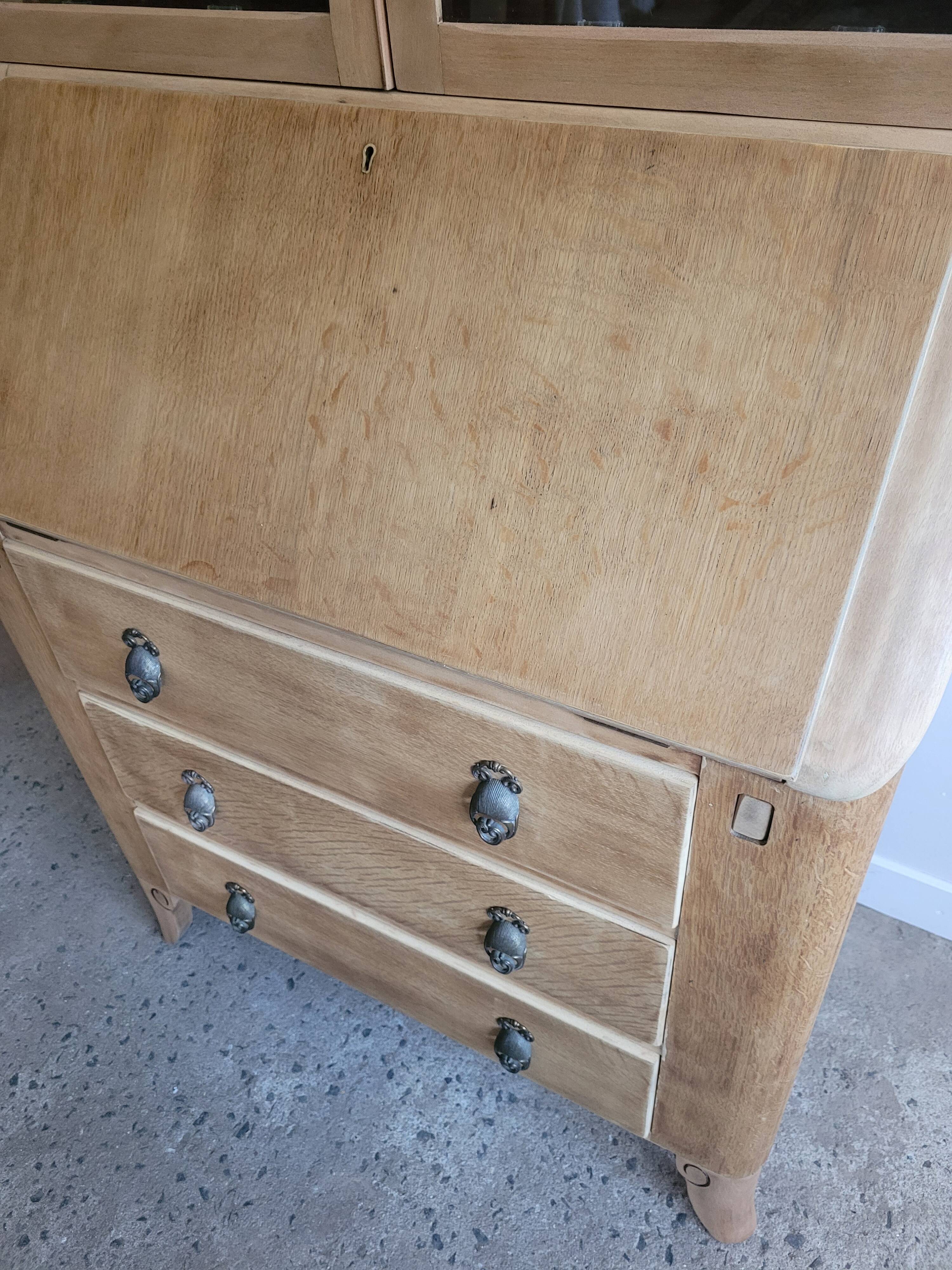 Antique English secretary display cabinet