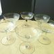 Set of 6 pretty champagne glasses made of grinded glass