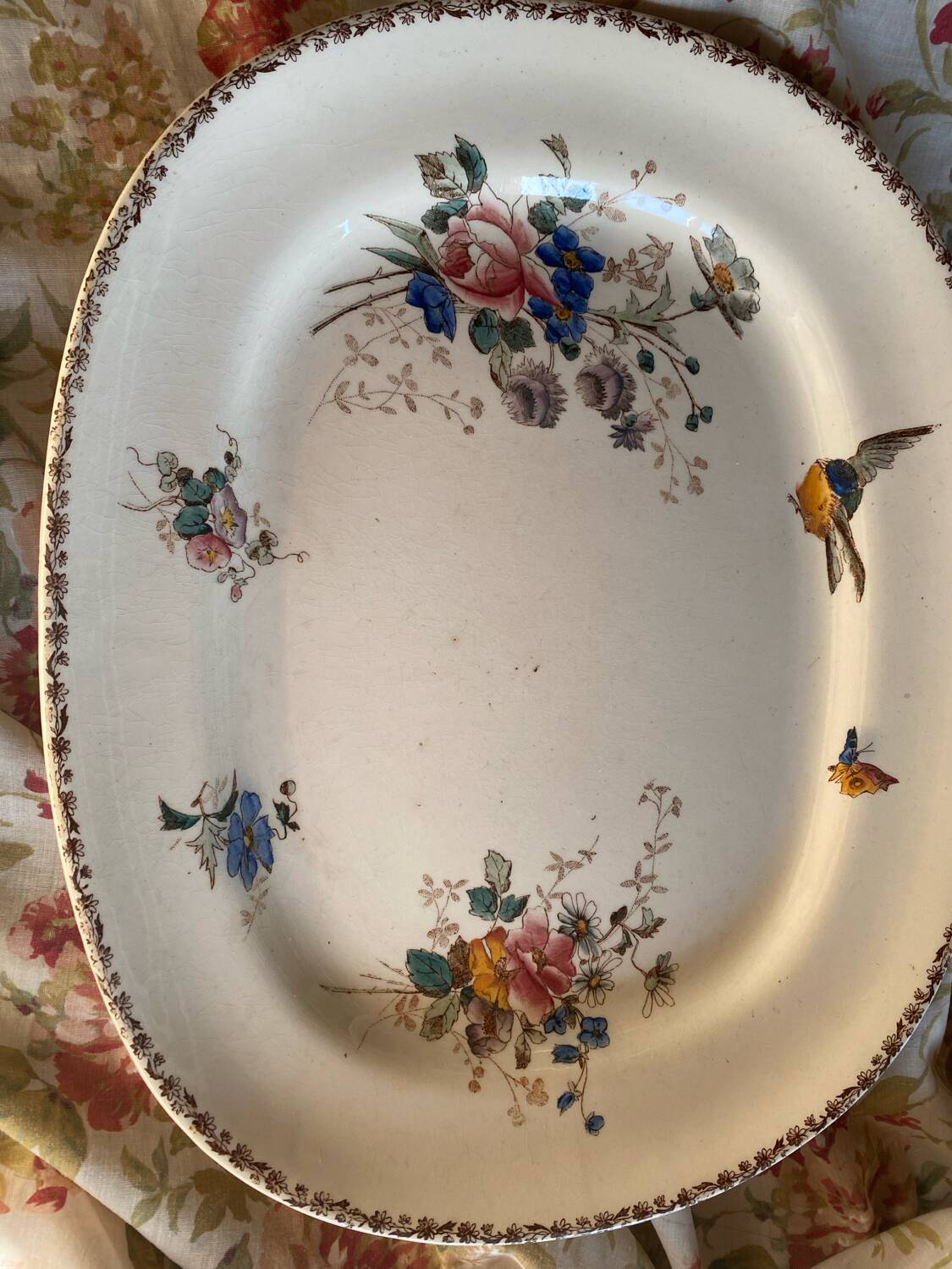 Large polychrome ironstone dish from Le Grand Comptoir