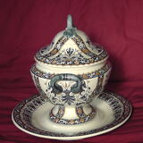 Tureen and earthenware serving dish from Gien XX