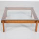 Table basse carrée en chêne et verre, Italie 1970