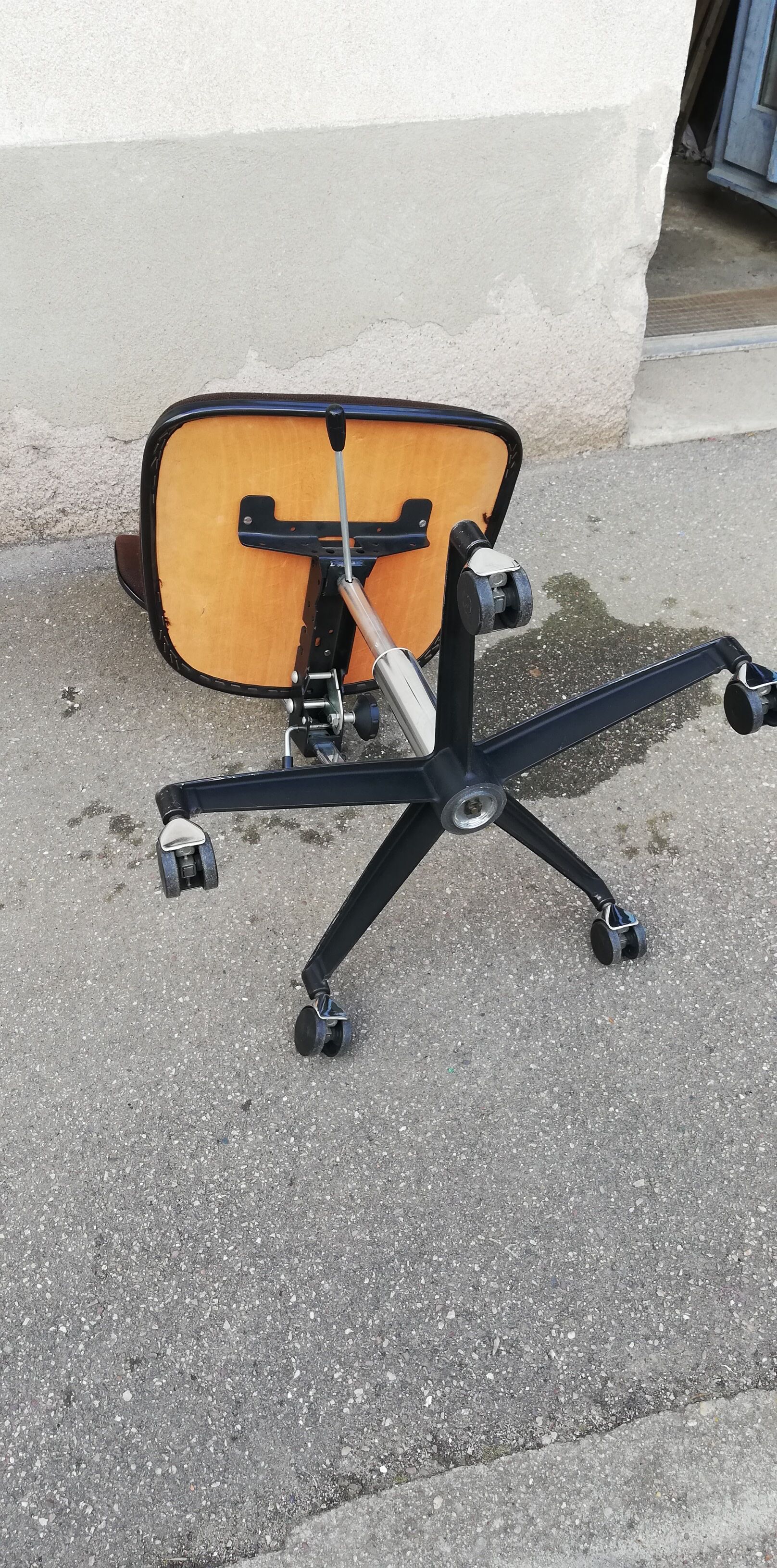Vintage office armchair brown fabric