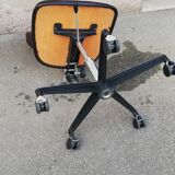 Vintage office armchair brown fabric