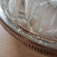Vase pique fleurs en verre et étain