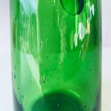 Blown and bubbled glass pitcher