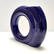 Vintage Blue Glazed Ceramic Vase by Pietro Arosio for Parravicini, Italy, 1