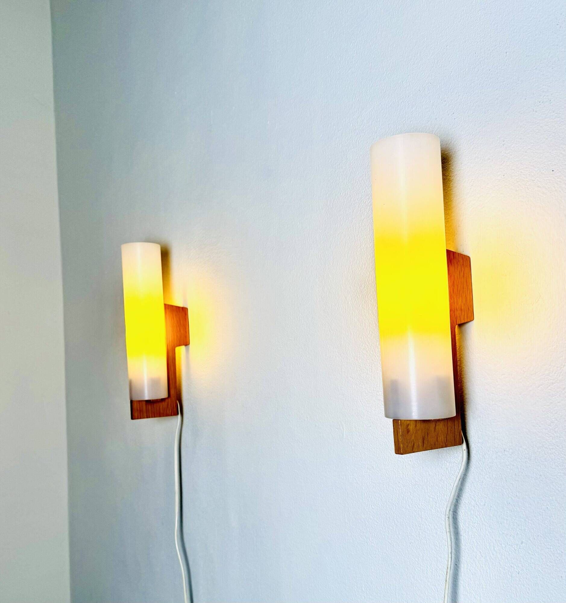 Cylindrical Wall Lamps By Uno & Östen Kristiansson For Luxus, Sweden 1960S