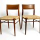 Two original 1960s Wilkhahn chairs made of walnut with wicker cane