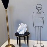 Lampadaire en laiton et aluminium verni noir, Italie