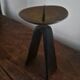Brutalist candle holder from the '60s, made of cast iron and copper from the former GDR.