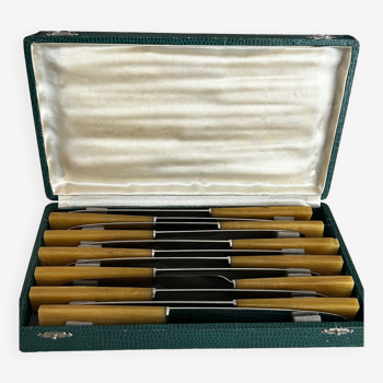 Box of 12 horn handle knives