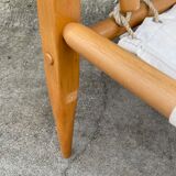 Vintage safari chair 1960s Denmark with canvas minimalist design