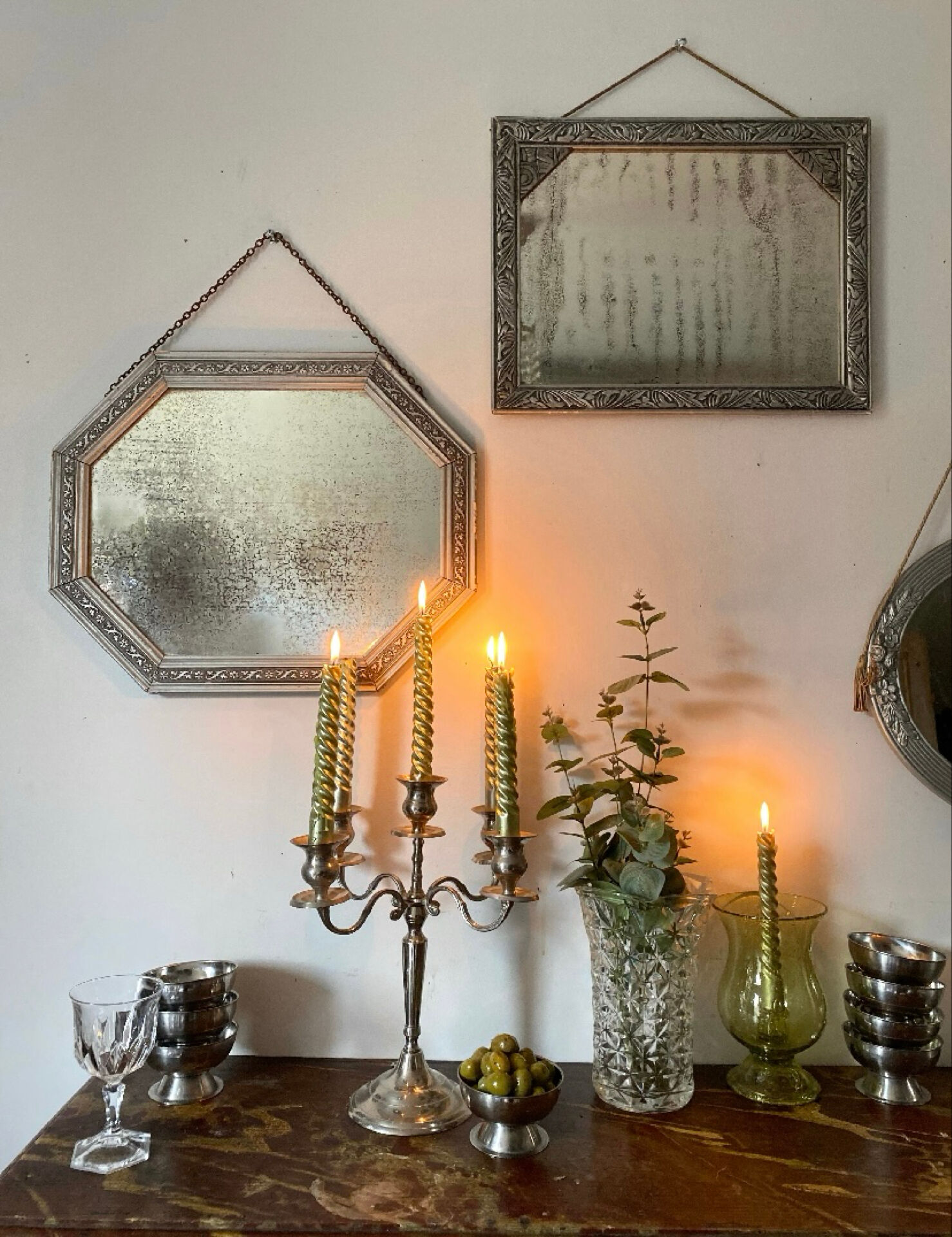 Bevelled rectangular mirror 1950