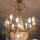 Lustre baroque véritable cristal de bohème et bronze 12 branches