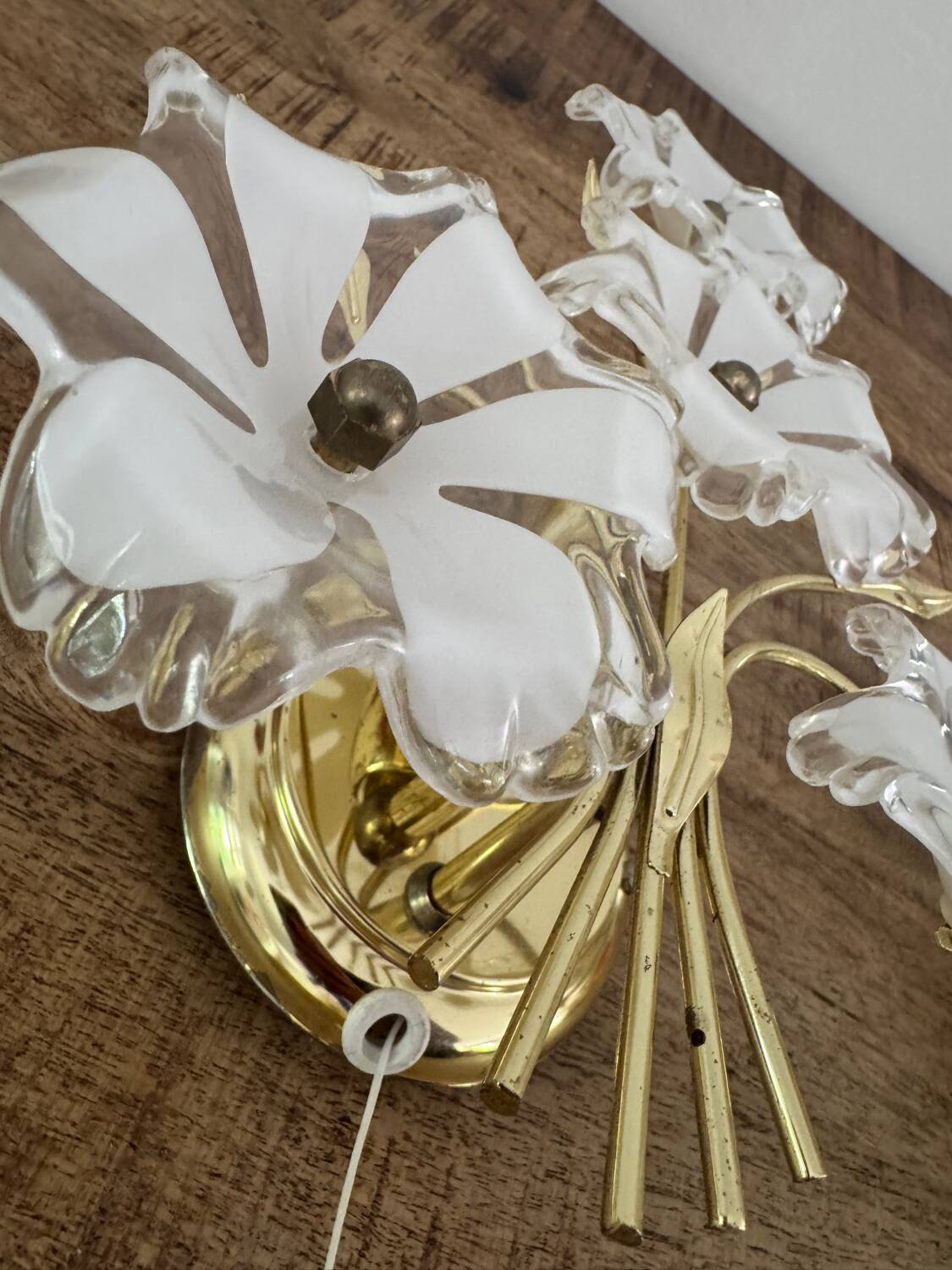 Set of Murano flower wall sconces