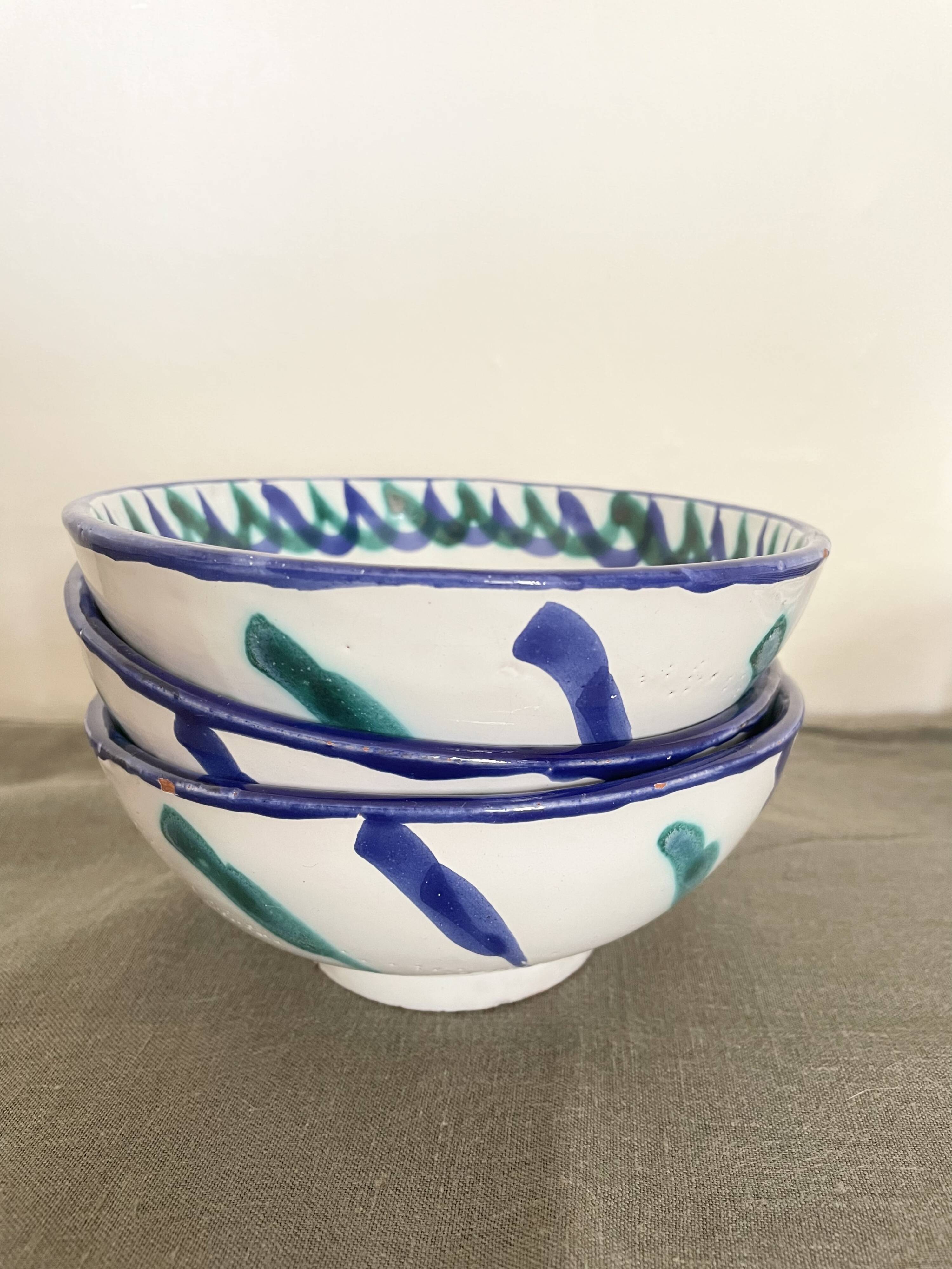 Fajalauza glazed terracotta bowls