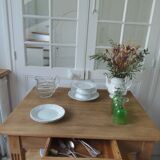 Vintage oak craft furniture on casters.