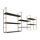 Vintage wall shelves in gold and black metal