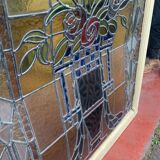 20th century Art Deco stained glass panel