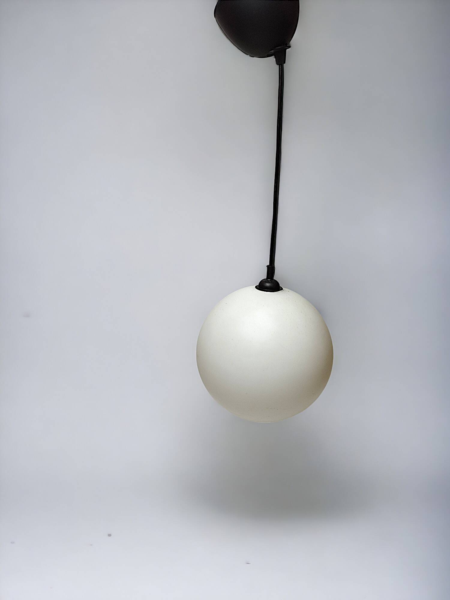 Vintage white opaline ball pendant light