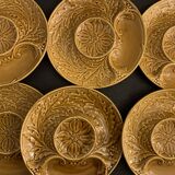 6 plates slurry for artichokes in Gien earthenware, 1960