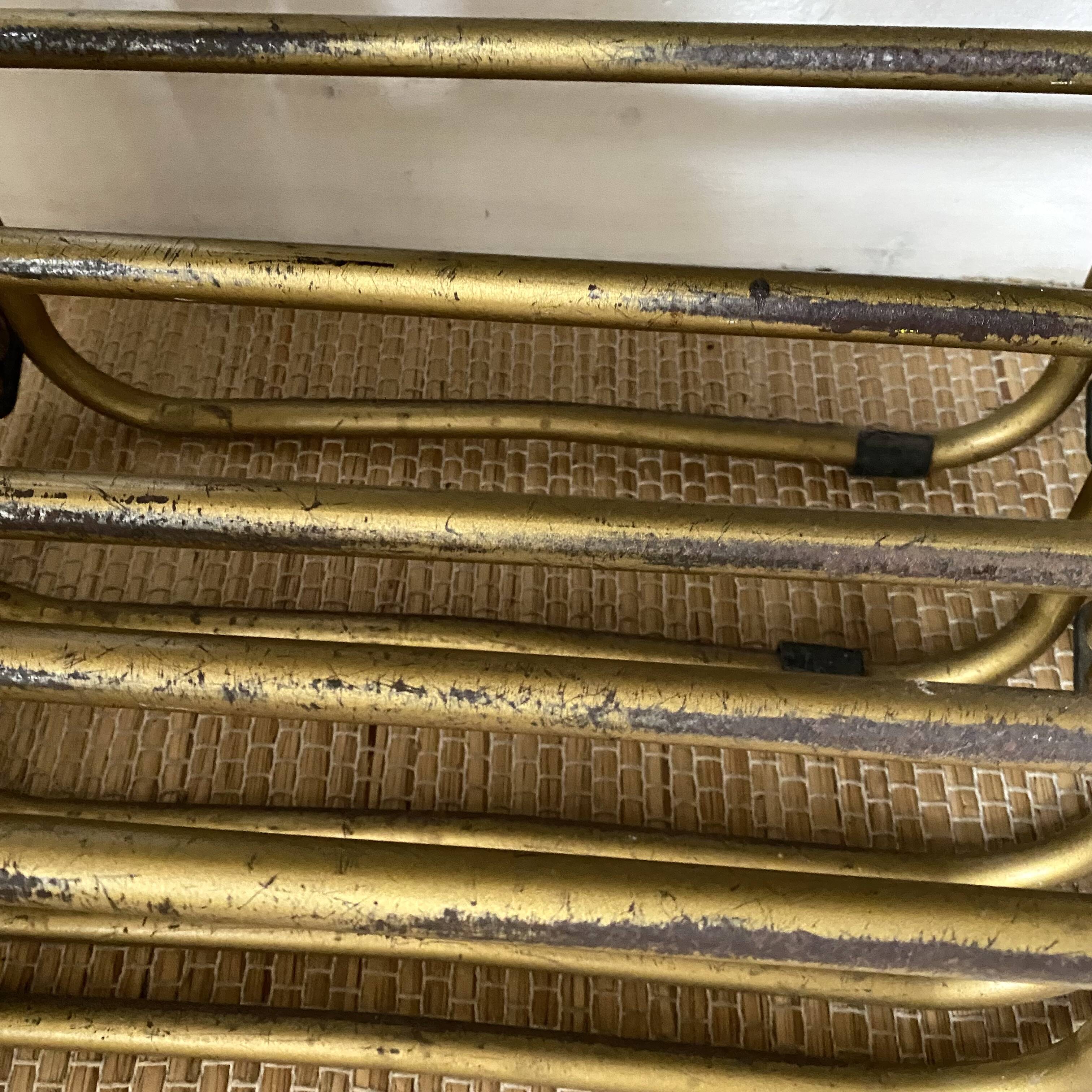 Lafuma folding chairs in velvet and gold metal