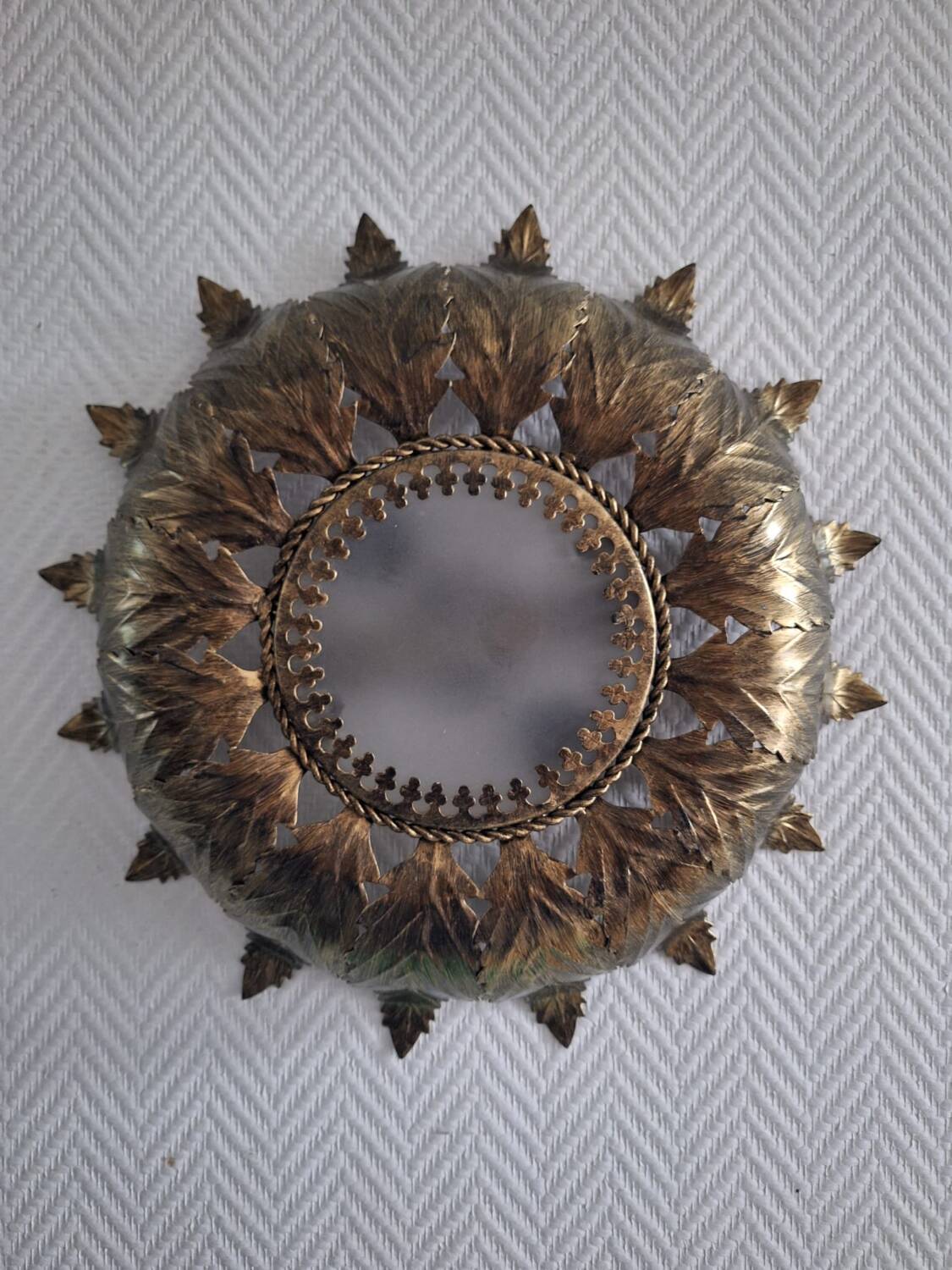 Vintage sun ceiling or wall light, antique sunburst light fixture