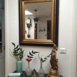 Old mirror black and gold 81x66cm