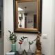 Miroir ancien noir et doré  81x66cm