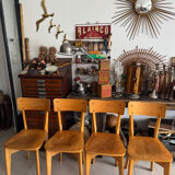 Set of 4 vintage Luterma bistro chairs in wood