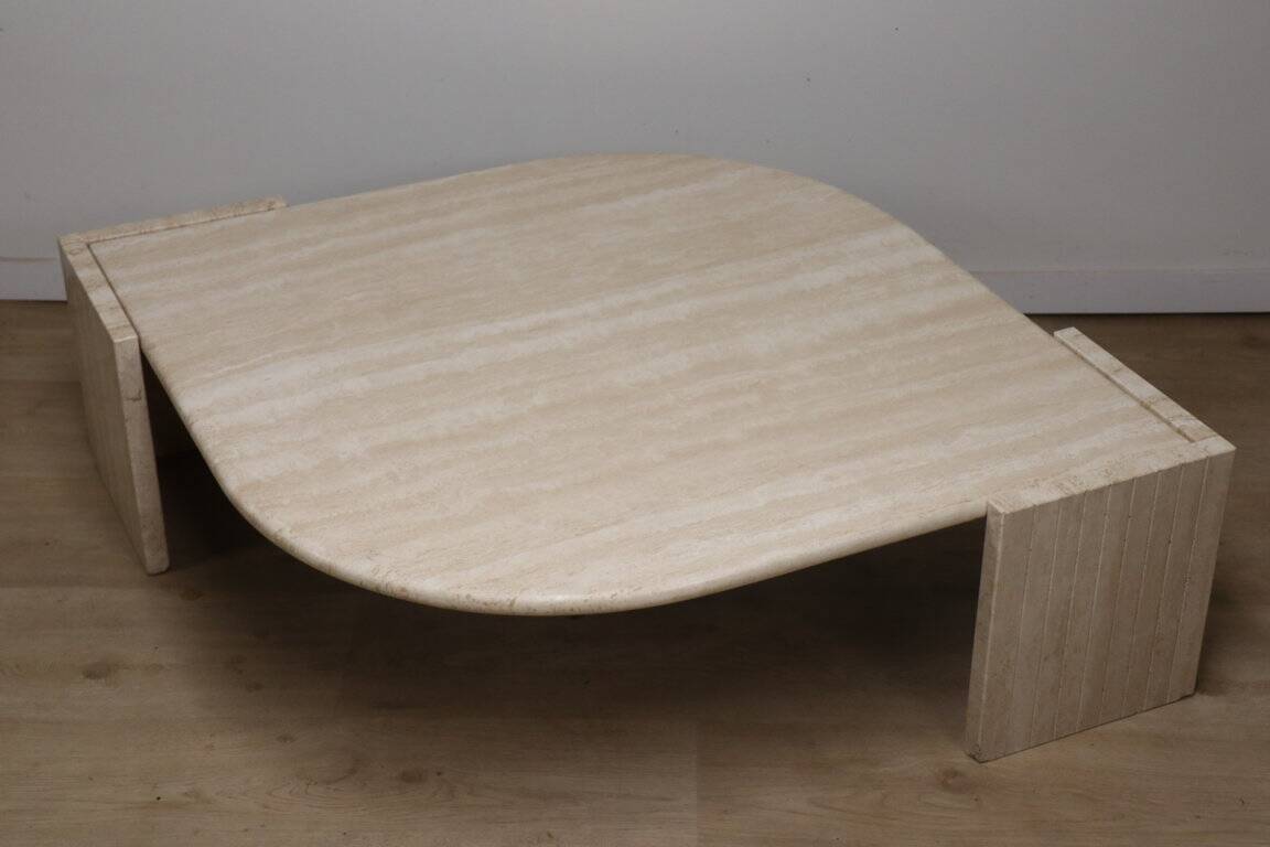 Travertine coffee table, 1980