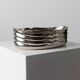 Vintage silver-plated metal bowl with curved relief design, Italy 1960s, elegant appetizer plate