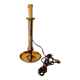 Lampe de table en laiton réalisée sur un bougeoir ou bougeoir ancien du 19ème siècle